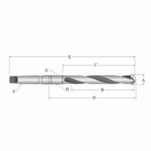 Allied Machine & Engineering Original T-A® 24070H-005M 7 Series Helical Flute Replaceable Standard Length Spade Drill Insert Holder With Through Coolant Channel, #5 Morse Taper Shank, 90 to 114 mm Blade Range, 541.3 mm OAL